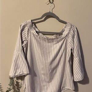 Calvin Klein Jeans White and Black Striped Blouse
